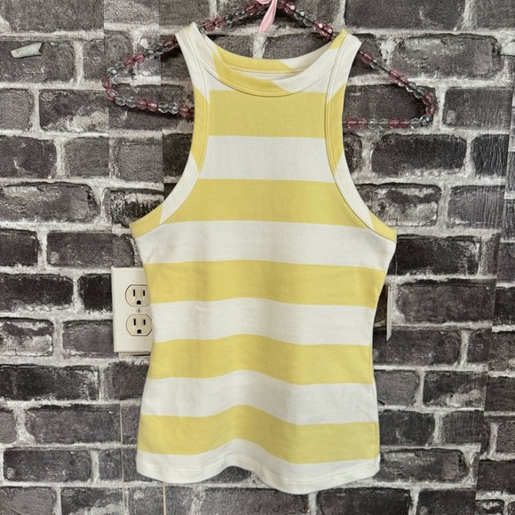 NWT Anthropologie Maeve tank top yellow white stripe - Picture 1 of 8